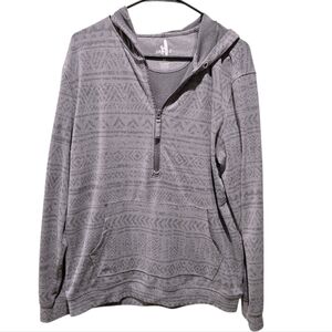 Johnnie-O Mackeys Printed Polar Fleece Gray Golf Hoodie